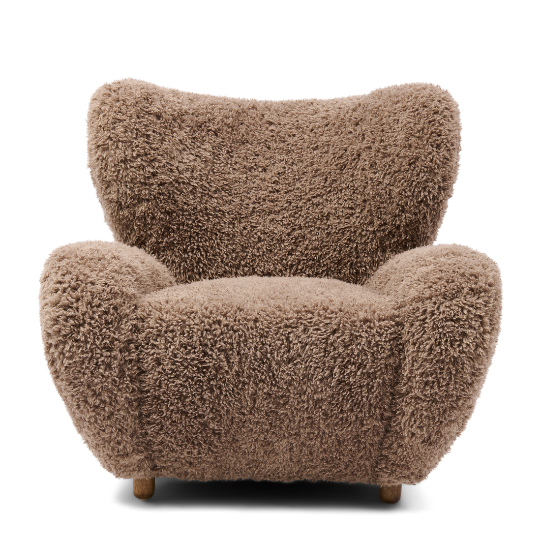 Riviera Maison Courchevel Wing Chair RaccoonTaupe - Polyester, Beukenhout - Raccoon Taupe - 105.0x102.0x90.0 cm