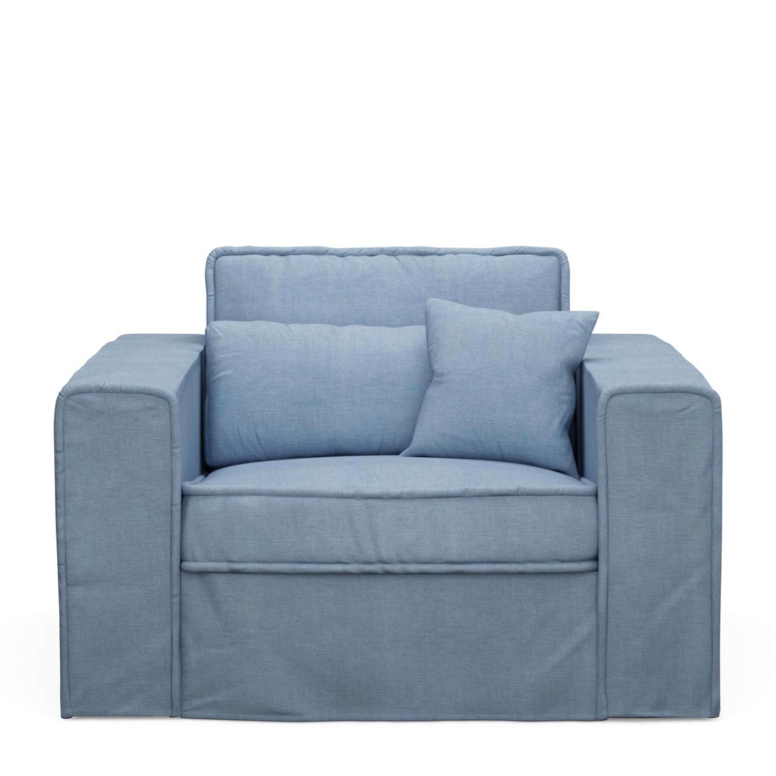 Rivièra Maison - Loveseat Metropolis, Ice Blue, Washed Cotton - Kleur: Ijs Blauw