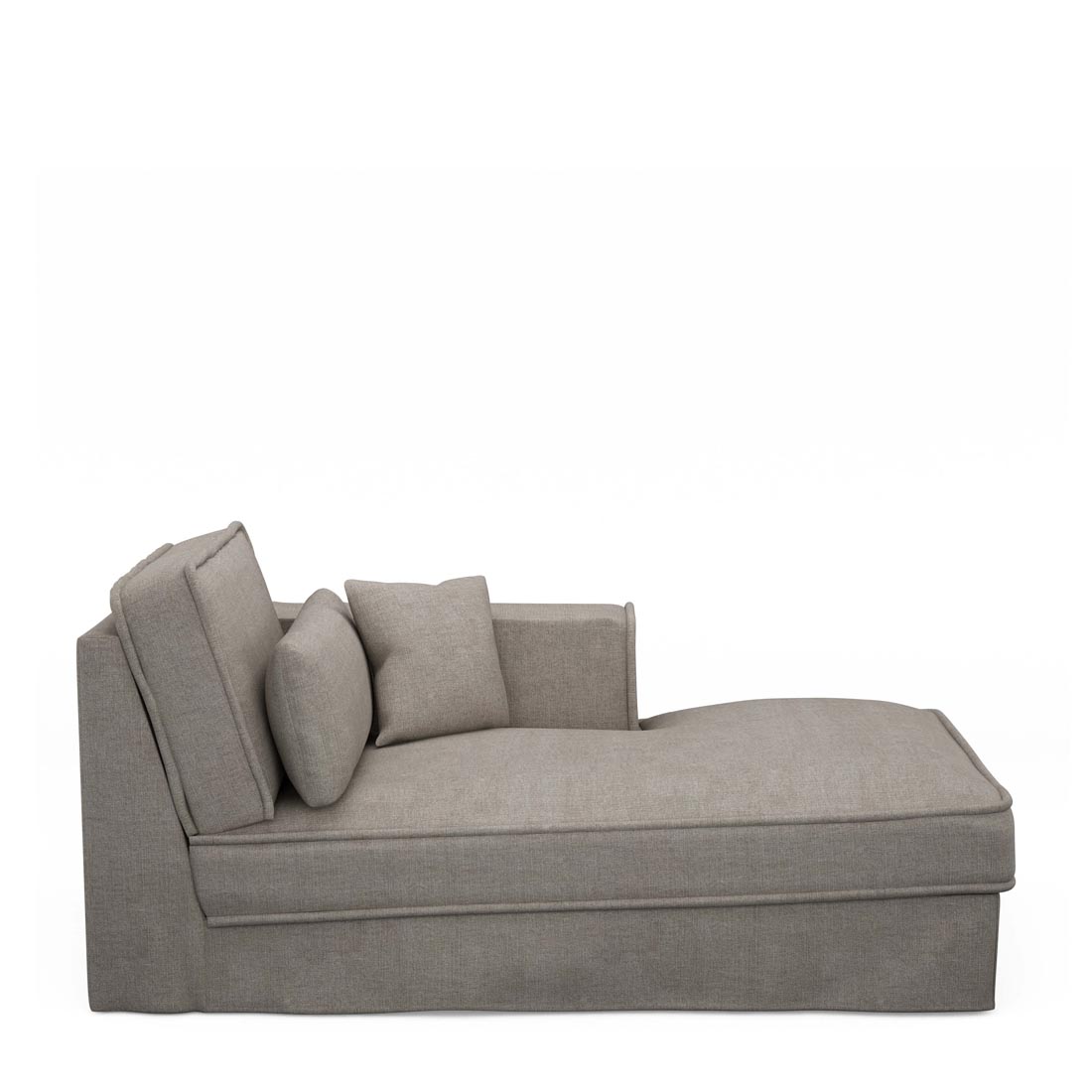 Metropolis Chaise Longue Right, washed cotton, stone