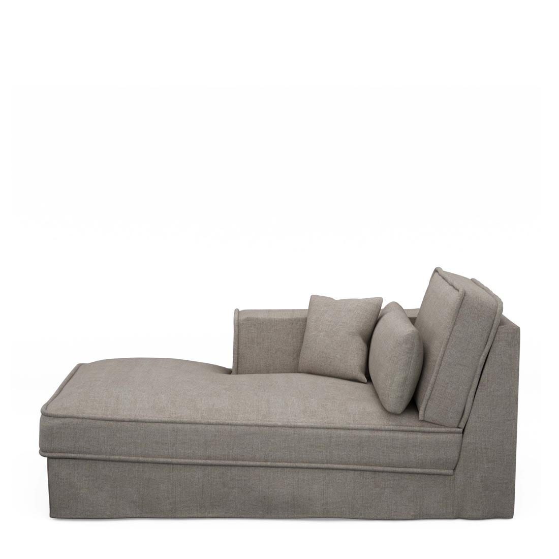 Metropolis Chaise Longue Left, washed cotton, stone