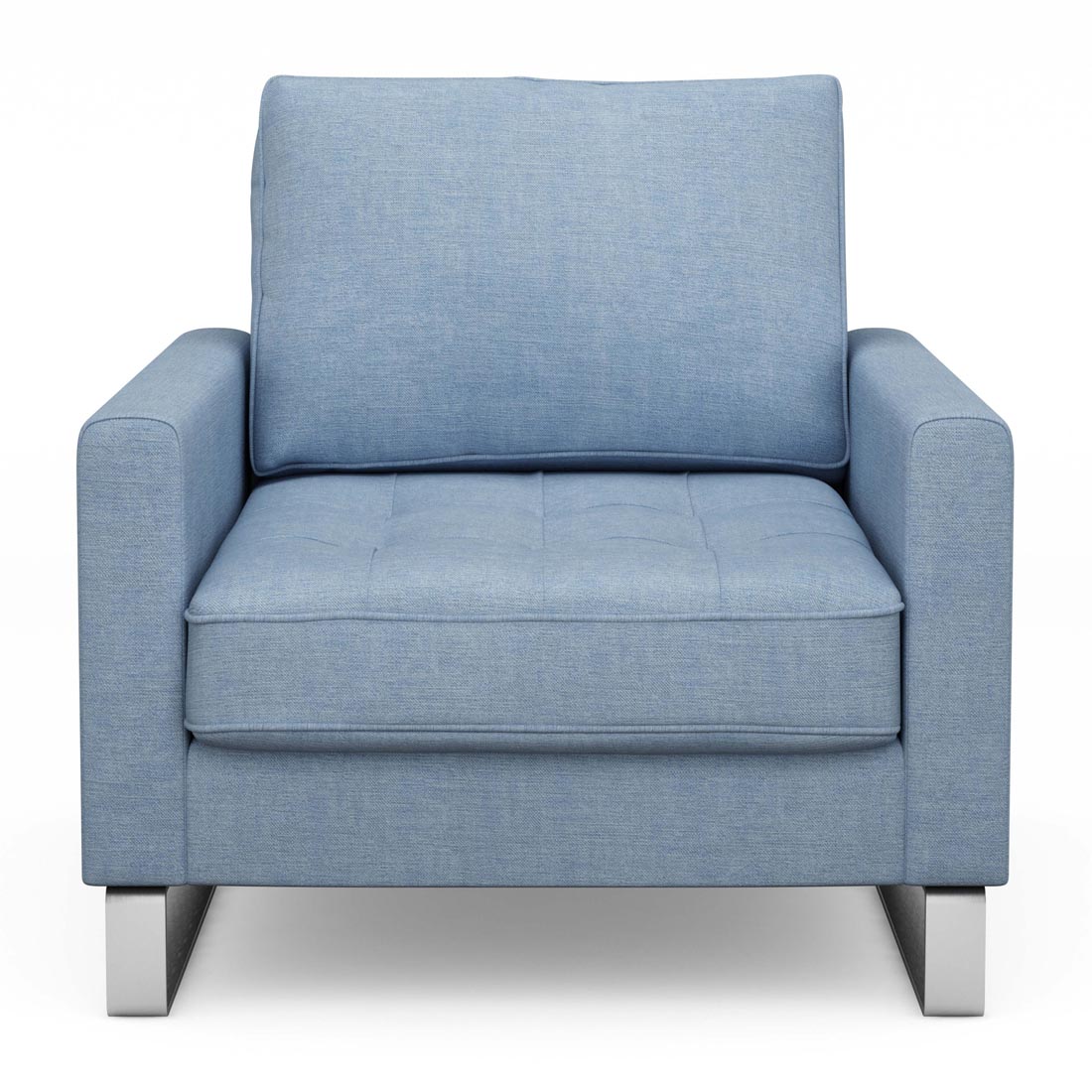 Rivièra Maison - Fauteuil West Houston, Ice Blue, Washed Cotton - Kleur: Ijs Blauw