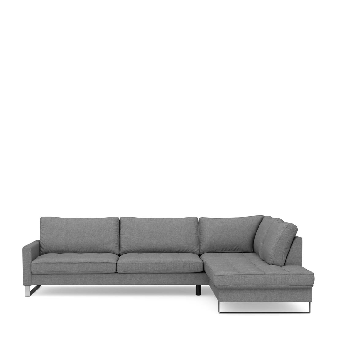 Rivièra Maison - West Houston Corner Sofa Chaise Longue Right, washed cotton, grey - Kleur: Grijs