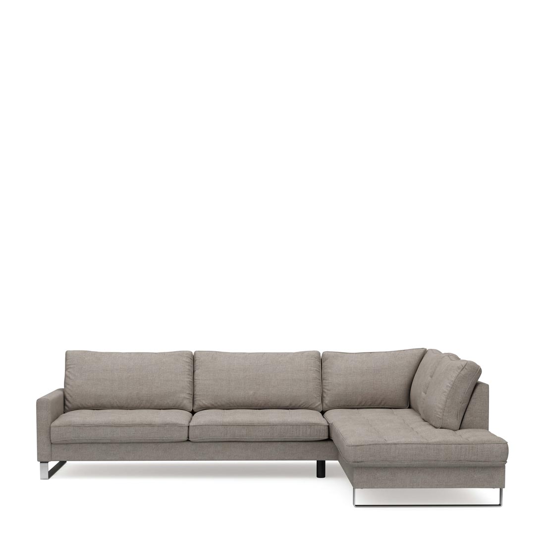 Rivièra Maison - West Houston Corner Sofa Chaise Longue Right, washed cotton, stone - Kleur: Steen