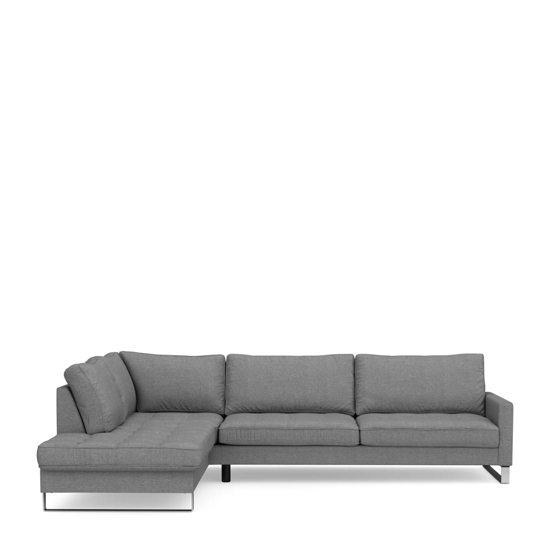 Rivièra Maison - West Houston Corner Sofa Chaise Longue Left, cotton, grey - Kleur: Grijs