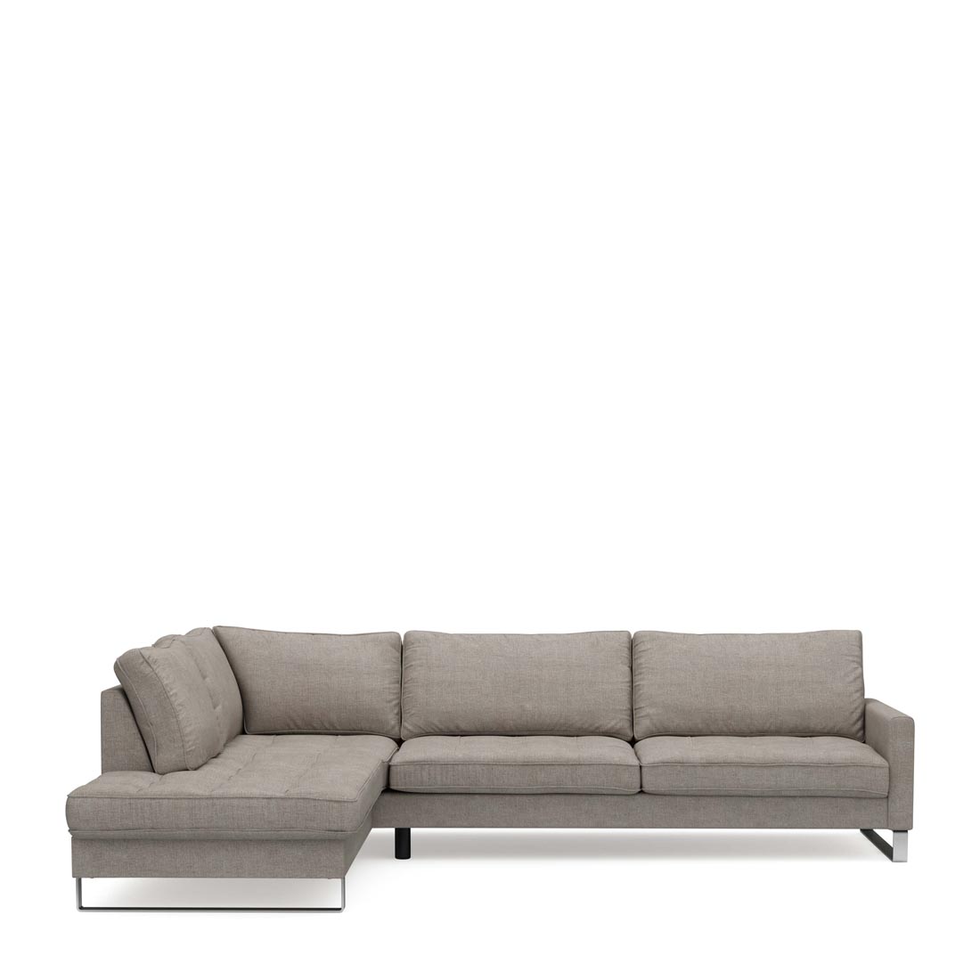 Rivièra Maison - West Houston Corner Sofa Chaise Longue Left, cotton, stone - Kleur: Steen