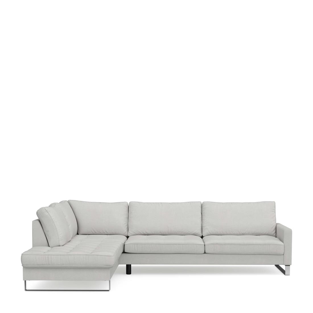 Rivièra Maison - West Houston Corner Sofa Chaise Longue Left, washed cotton, ash grey - Kleur: Asgrijs