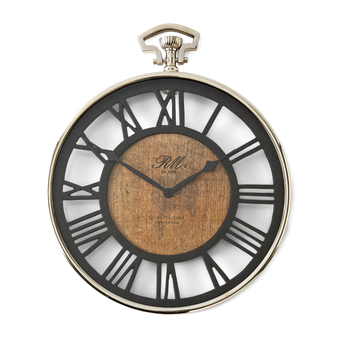 Riviera Maison Klokken - Quality Time Clock - Bruin - 1 Stuks