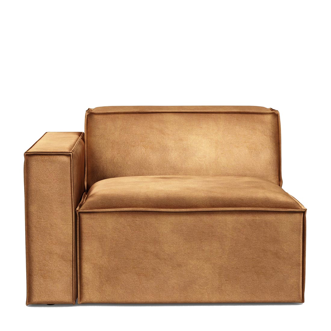 Rivièra Maison - The Jagger Corner Left, velvet, cognac - Kleur: bruin