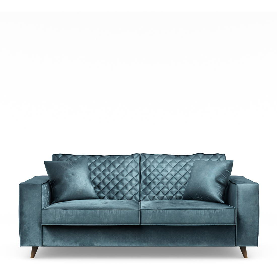 Rivièra Maison - Kendall Sofa 2,5 Seater, velvet, petrol - Kleur: blauw