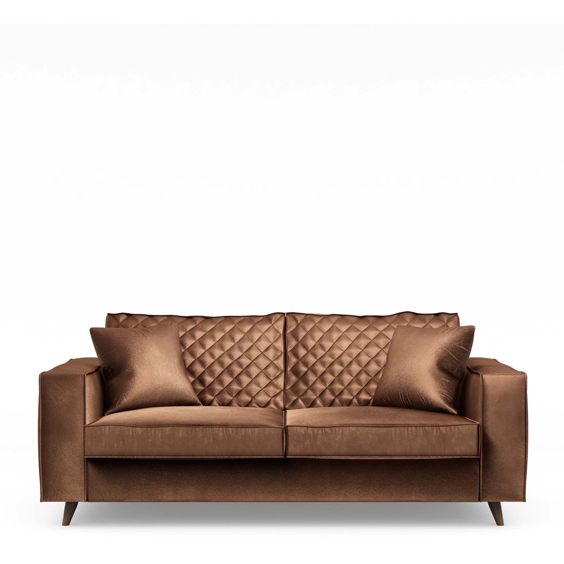 Rivièra Maison - Kendall Sofa 2,5 Seater, velvet, chocolate - Kleur: Chocolade