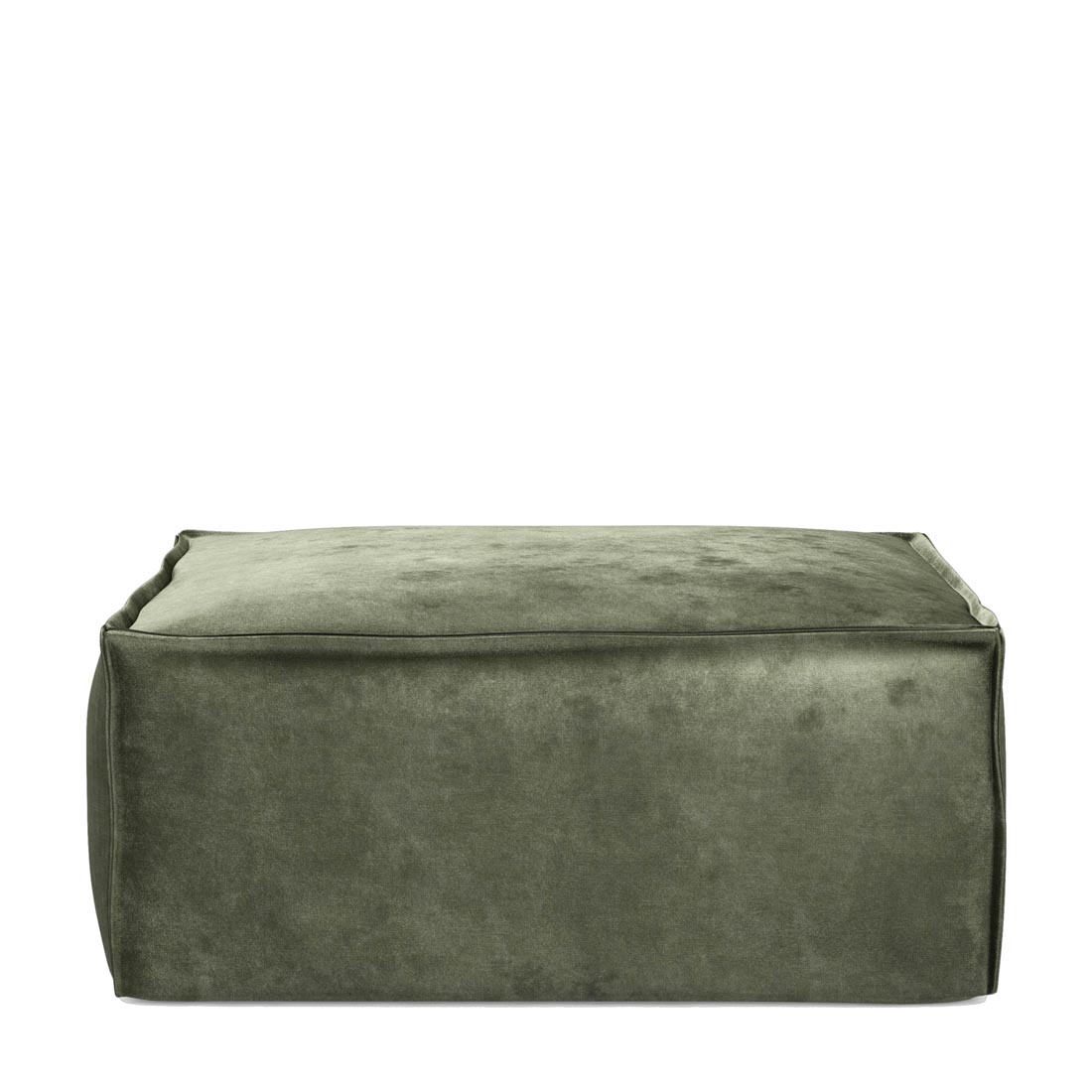 Rivièra Maison - The Jagger Footstool, velvet, ivy - Kleur: groen