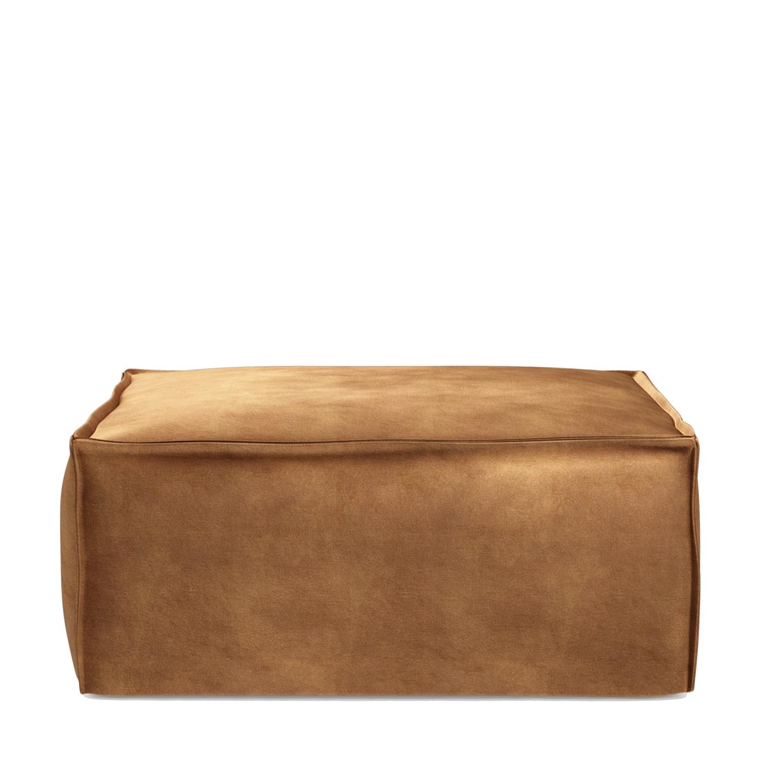 Rivièra Maison - The Jagger Footstool, velvet, cognac - Kleur: bruin