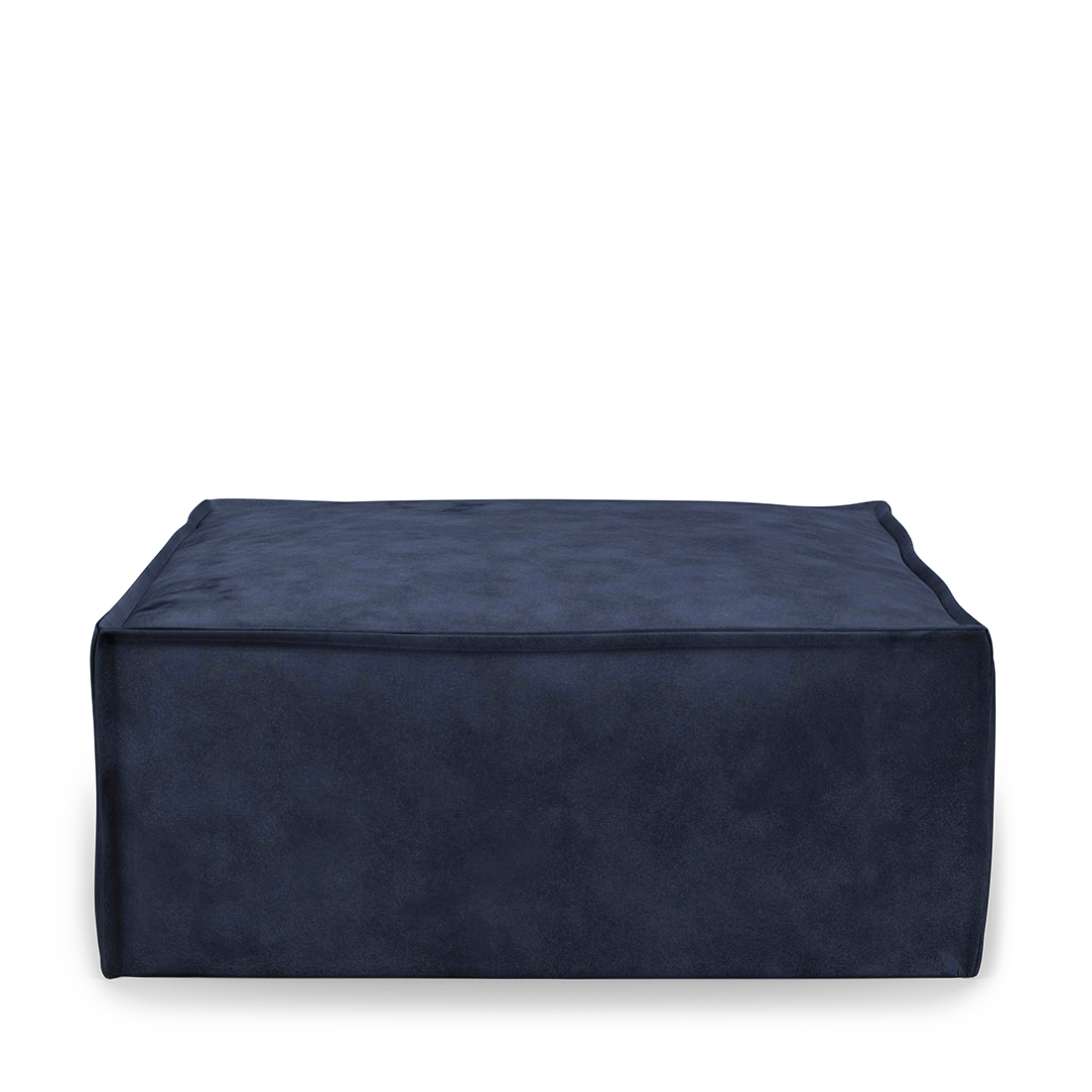 Rivièra Maison - The Jagger Footstool, velvet, estate blue - Kleur: Landgoed Blauw