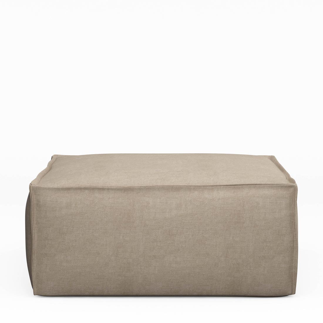 Rivièra Maison - The Jagger Footstool, washed cotton, naturel - Kleur: Naturel