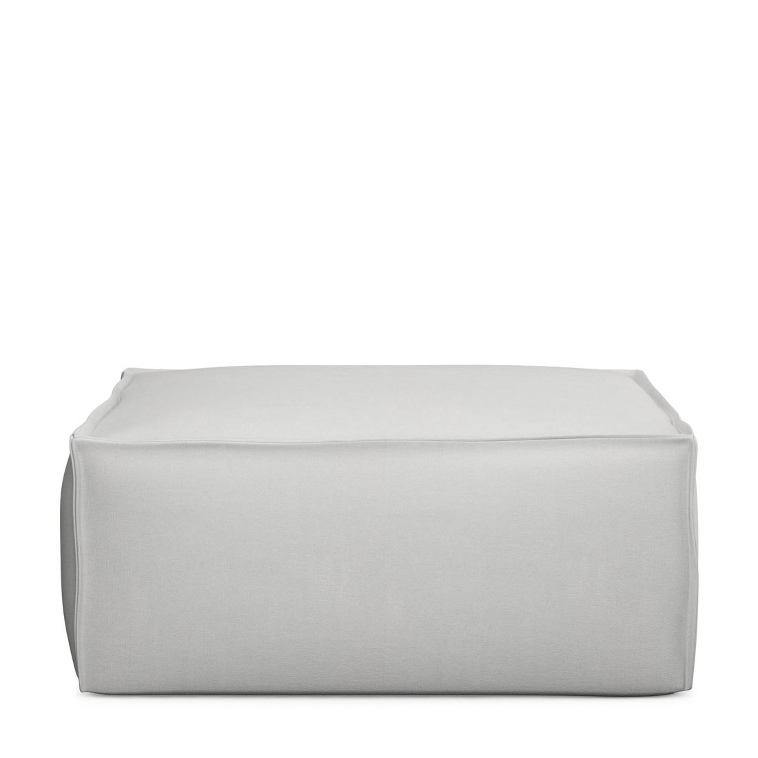 Rivièra Maison - The Jagger Footstool, washed cotton, ash grey - Kleur: Asgrijs