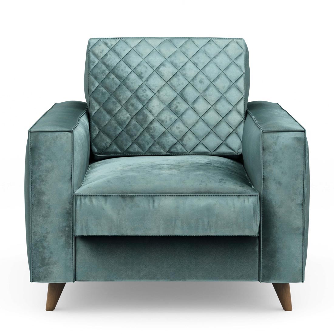 Rivièra Maison - Fauteuil Kendall, Mineral Blue, Velvet - Kleur: Mineraalblauw