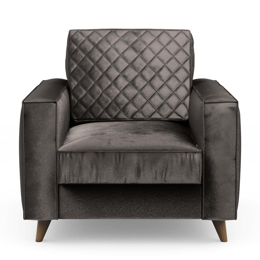 Rivièra Maison - Fauteuil Kendall, Grimaldi Grey, Velvet - Kleur: Grimaldi Grijs