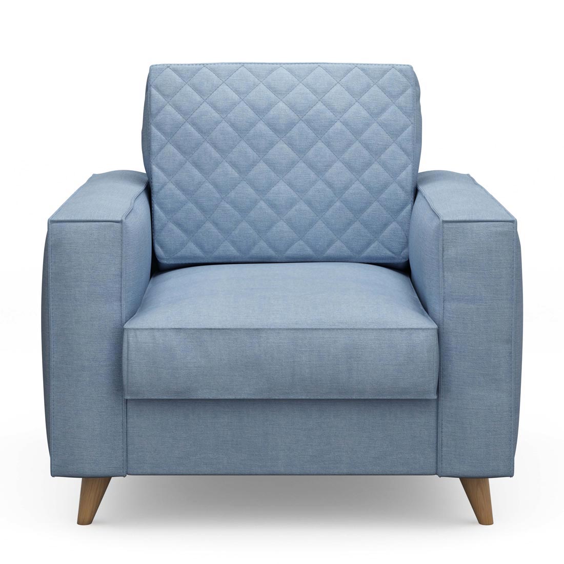 Rivièra Maison - Fauteuil Kendall, Ice Blue, Washed Cotton - Kleur: Ijs Blauw