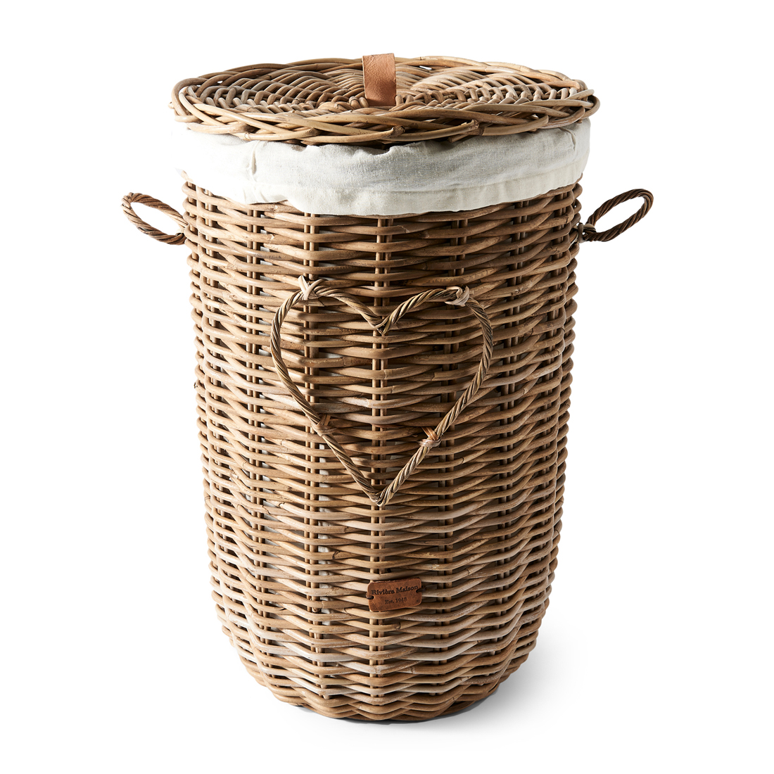 Riviera Maison RR Heart Laundry Basket - 41.6x42.4x64.6 cm