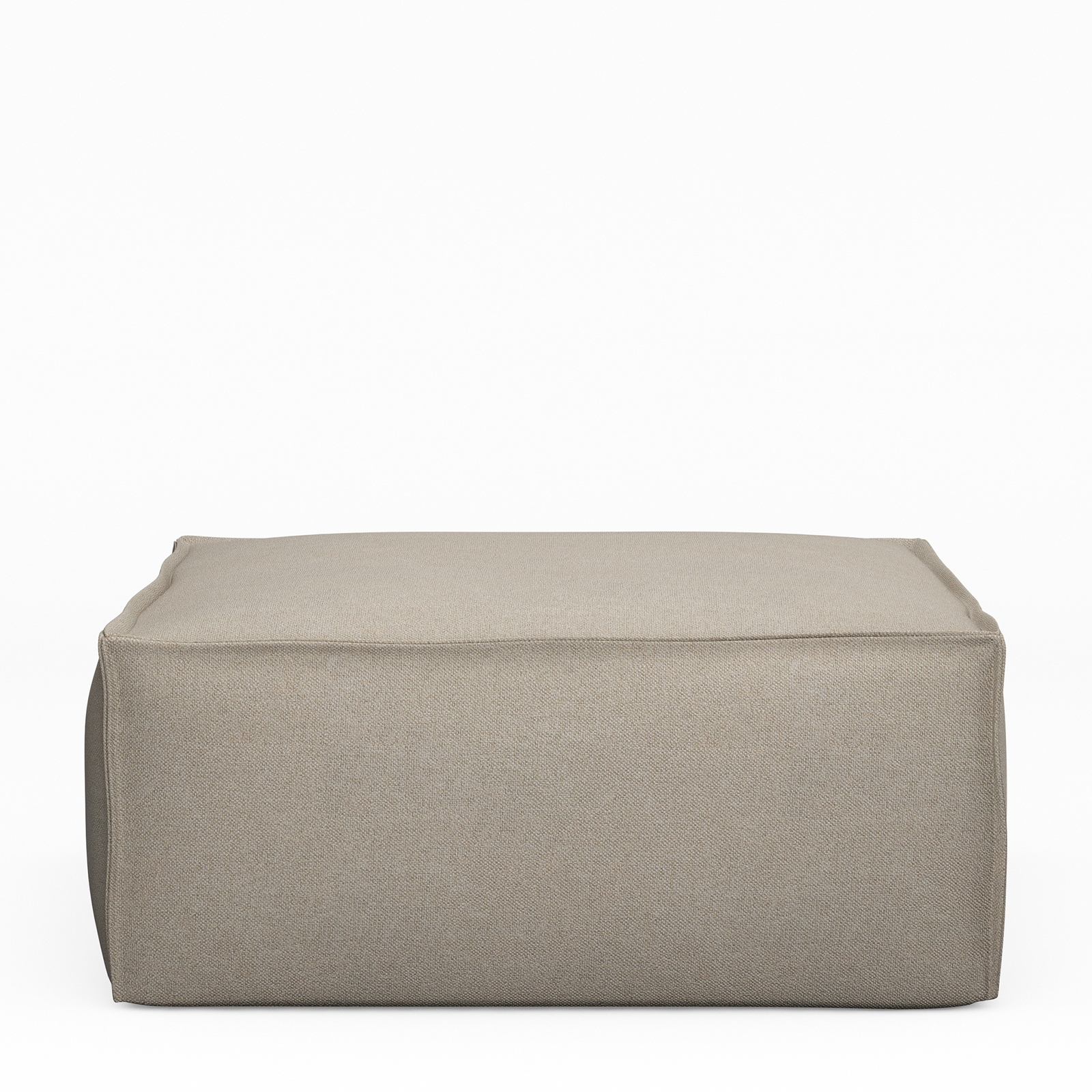 Rivièra Maison - The Jagger Footstool, oxford weave, anvers flax - Kleur: beige