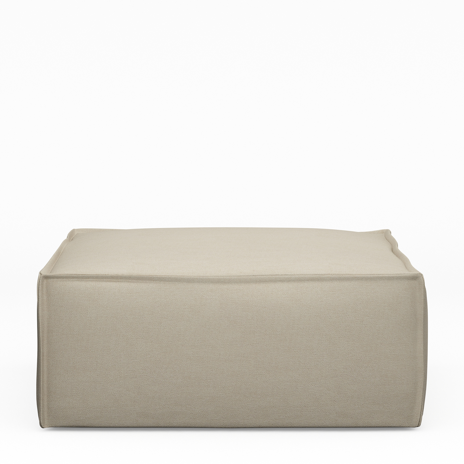 Rivièra Maison - The Jagger Footstool, oxford weave, flanders flax - Kleur: beige