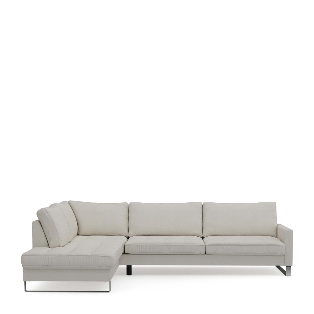 Rivièra Maison - West Houston Corner Sofa Chaise Longue Left, oxford weave, alaskan white - Kleur: Alaska Wit