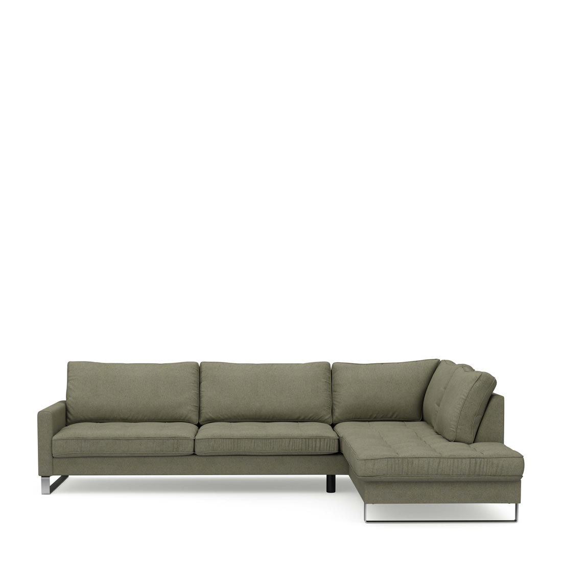 Rivièra Maison - West Houston Corner Sofa Chaise Longue Right, oxford weave, forest green - Kleur: Bos Groen