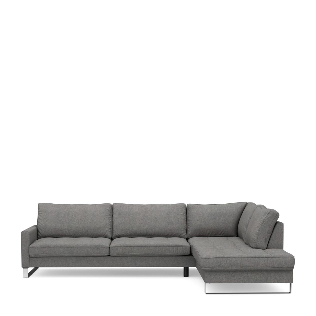 Rivièra Maison - West Houston Corner Sofa Chaise Longue Right, oxford weave, classic charcoal - Kleur: Houtskool