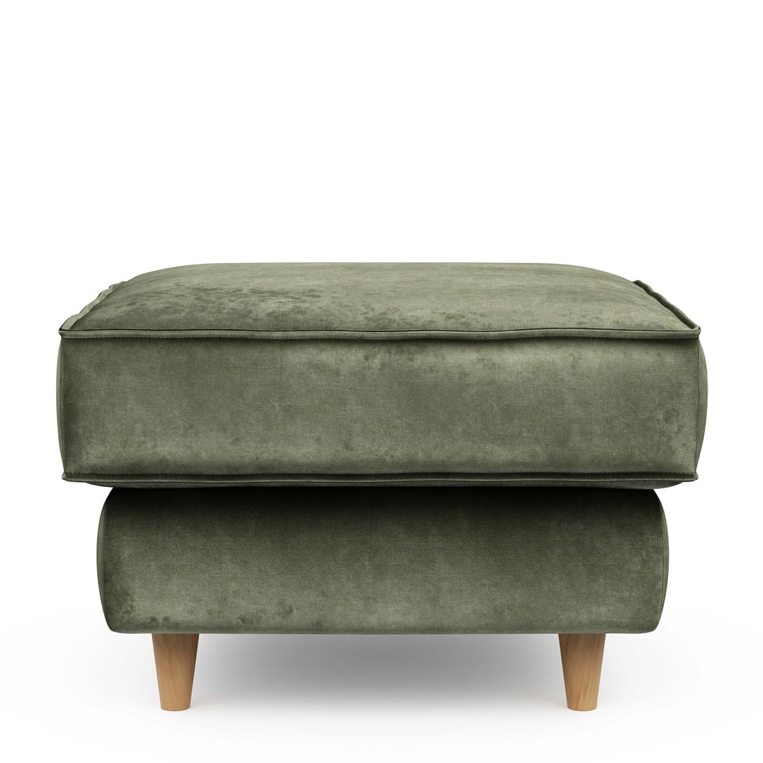 Rivièra Maison - Kendall Footstool 70x70, velvet, ivy - Kleur: groen