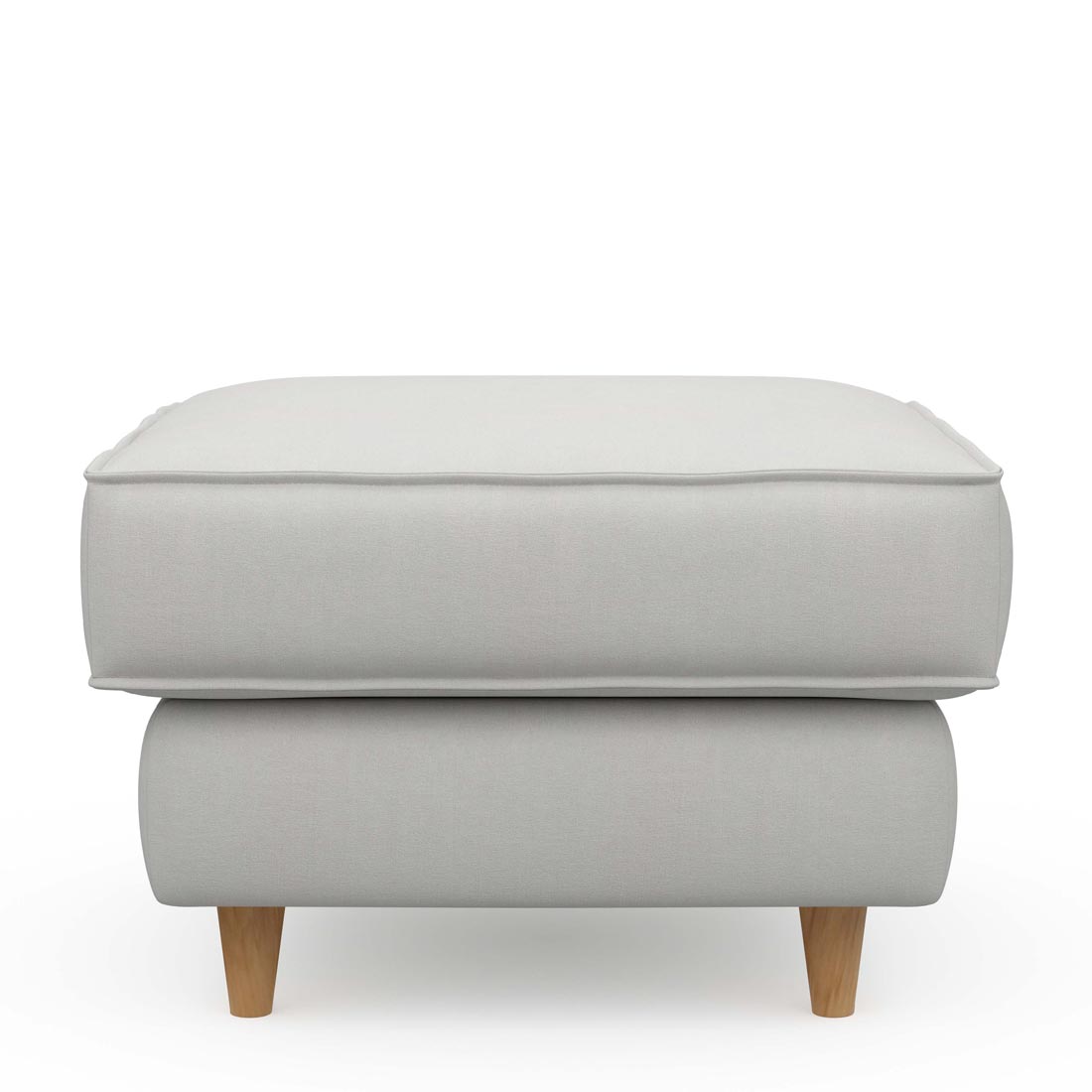 Rivièra Maison - Kendall Footstool 70x70, washed cotton, ash grey - Kleur: Asgrijs