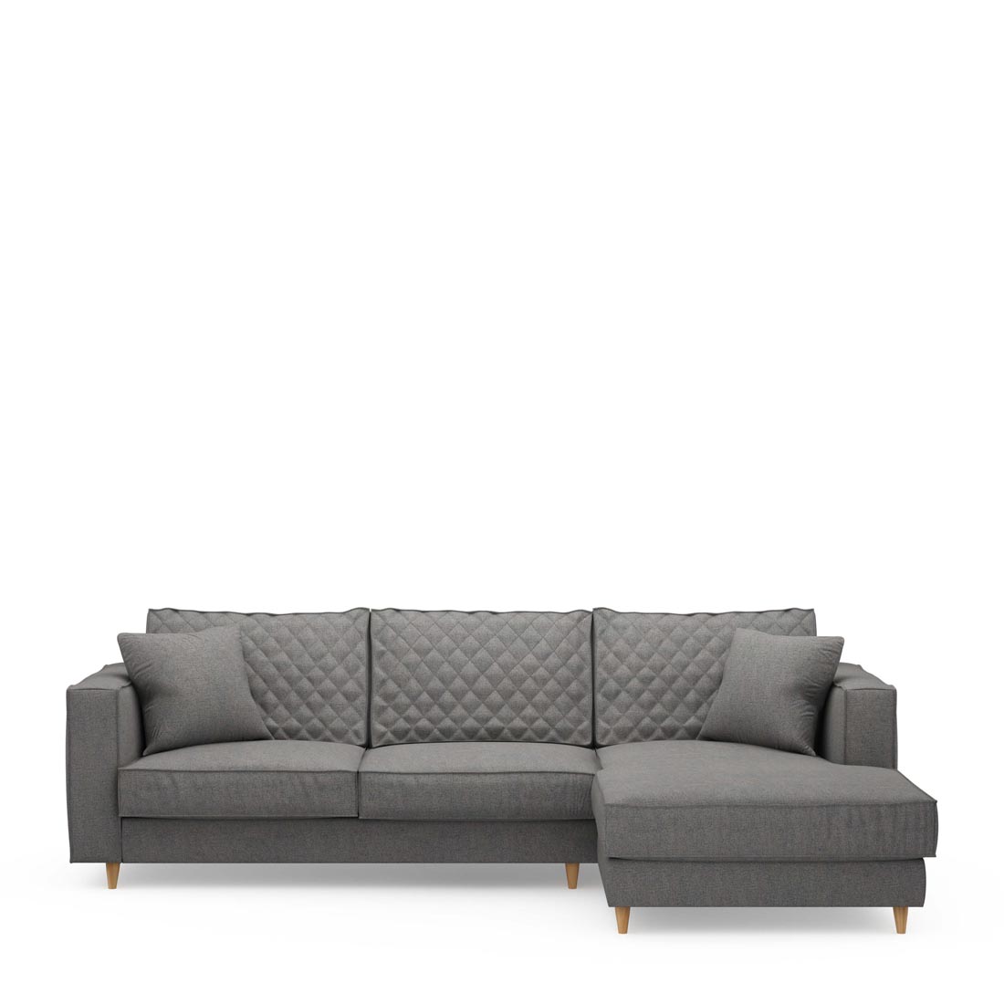 Rivièra Maison - Kendall Sofa with Chaise Longue Right, oxford weave, classic charcoal - Kleur: Klassiek houtskool