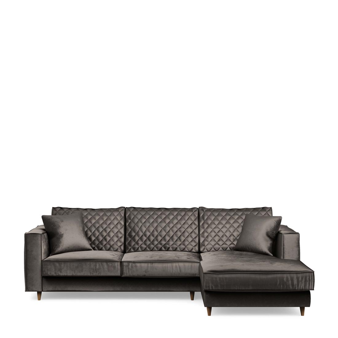 Rivièra Maison - Kendall Sofa with Chaise Longue Right, velvet, grimaldi grey !! - Kleur: Grimaldi Grijs