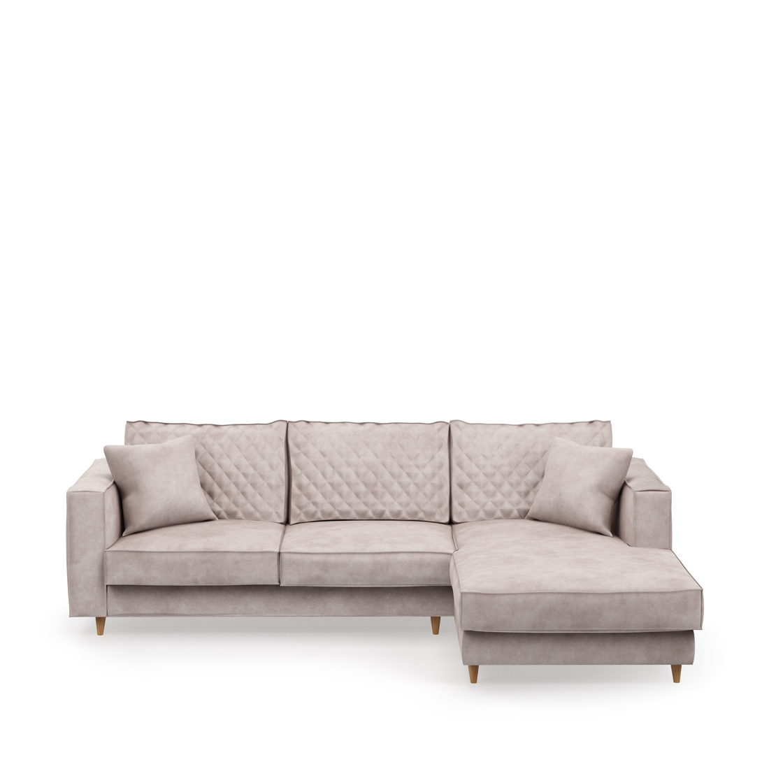 Rivièra Maison - Kendall Sofa with Chaise Longue Right, velvet, ivory - Kleur: Ivoor