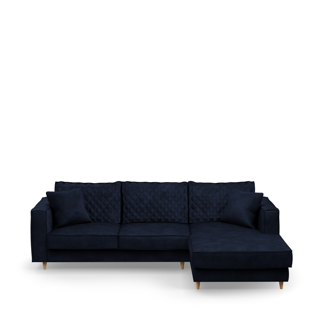 Rivièra Maison - Kendall Sofa with Chaise Longue Right, velvet, estate blue - Kleur: Landgoed Blauw