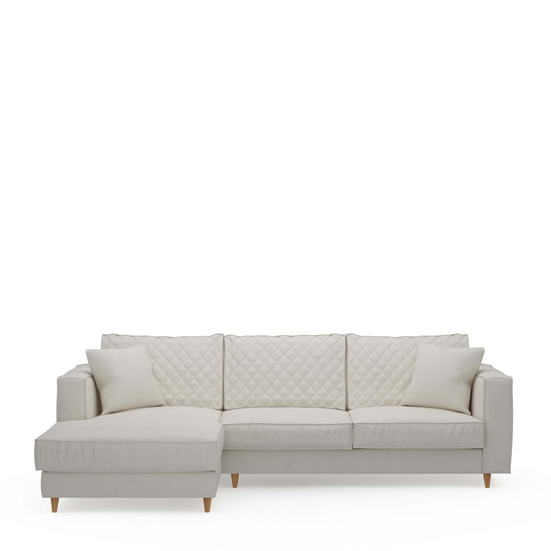 Rivièra Maison - Kendall Sofa with Chaise Longue Left, oxford weave, alaskan white - Kleur: Alaska Wit