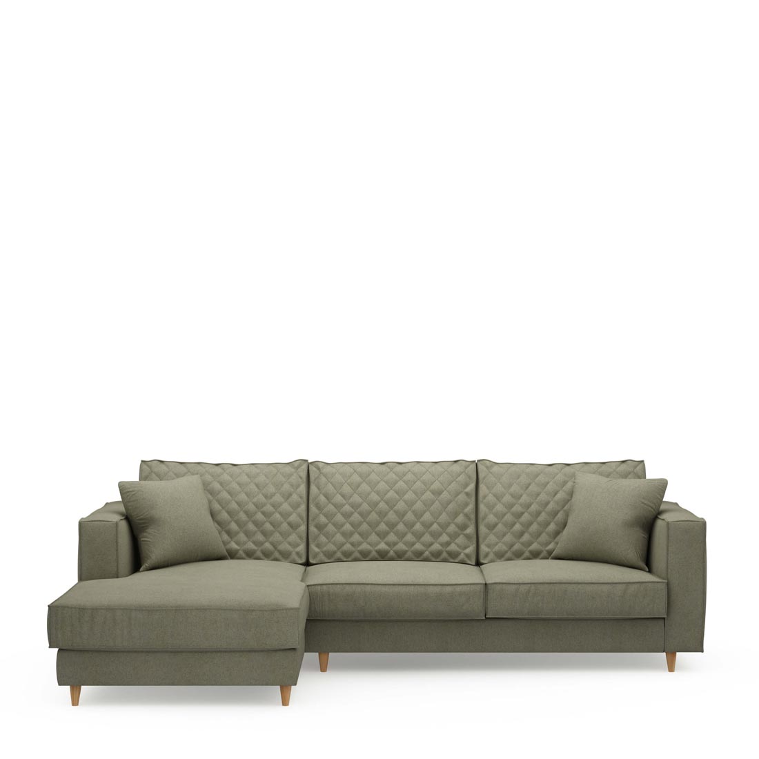 Rivièra Maison - Kendall Sofa With Chaise Longue Left, oxford weave, forest green - Kleur: Bos Groen