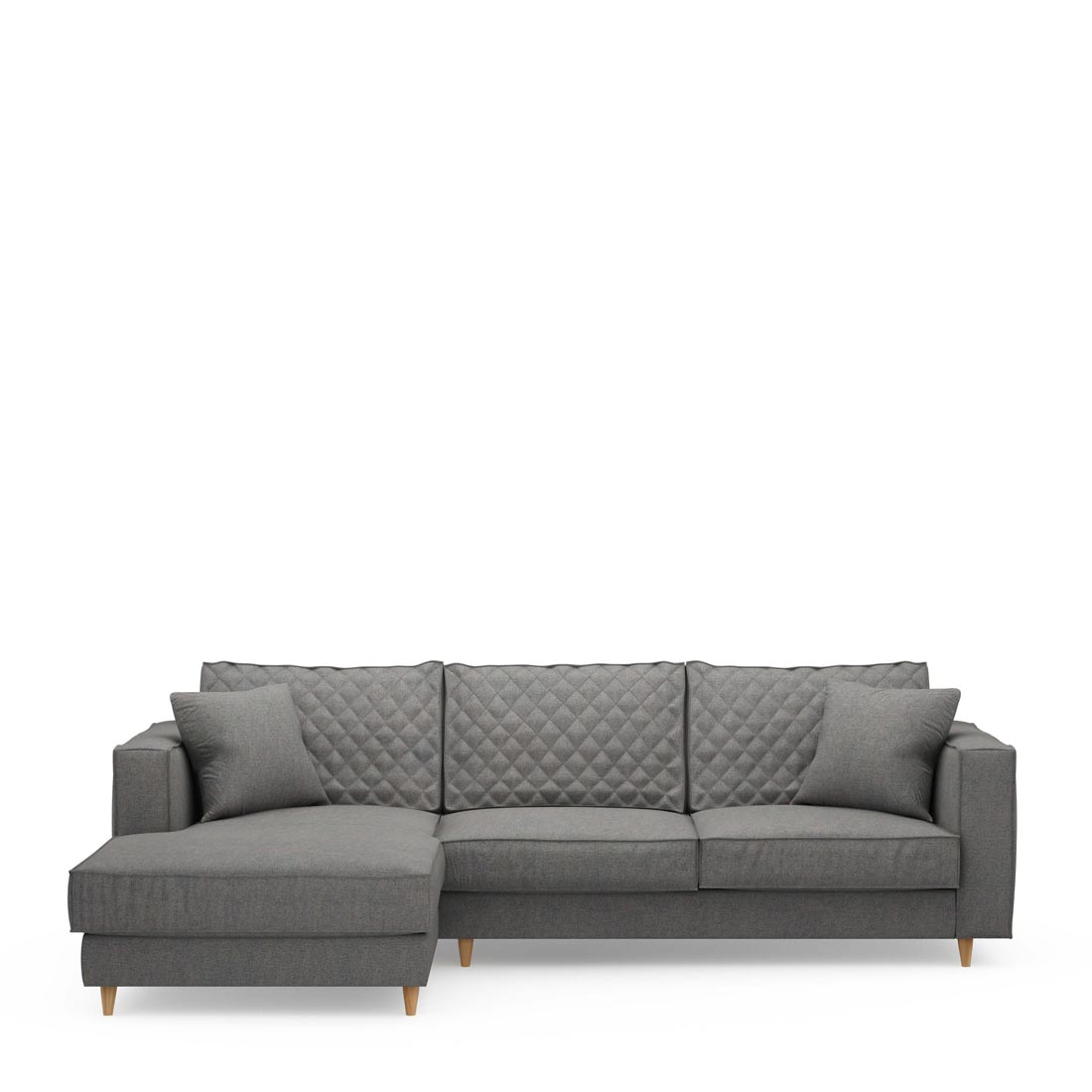 Rivièra Maison - Kendall Sofa With Chaise Longue Left, oxford weave, classic charcoal - Kleur: Klassiek houtskool