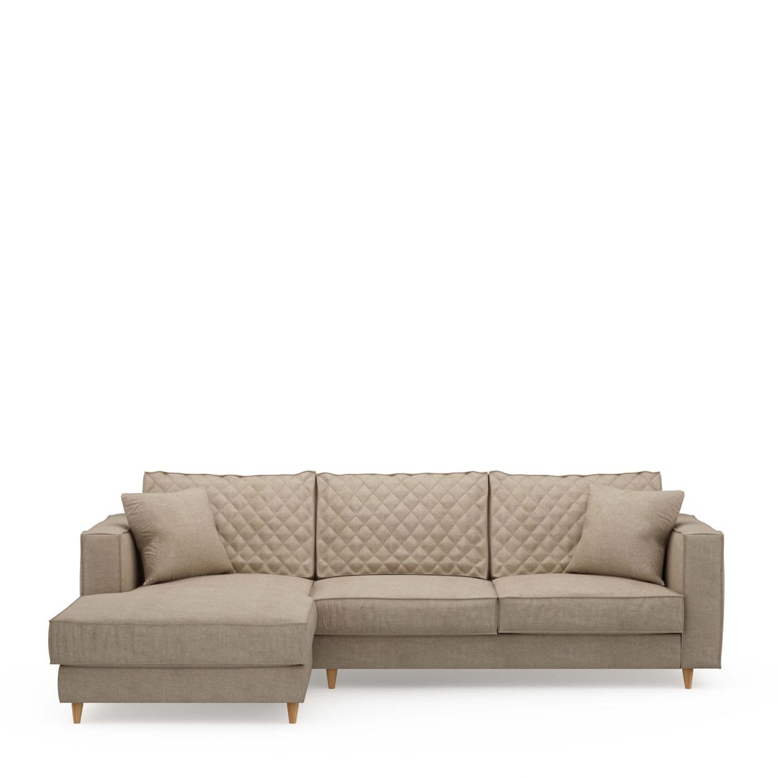 Rivièra Maison - Kendall Sofa With Chaise Longue Left, washed cotton, natural - Kleur: Naturel