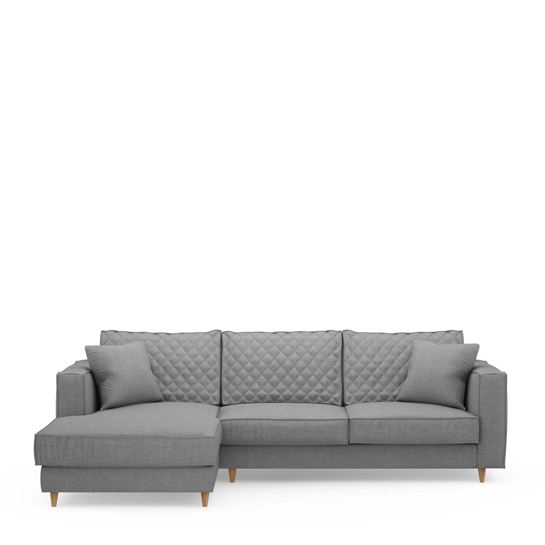 Rivièra Maison - Kendall Sofa With Chaise Longue Left, washed cotton, grey - Kleur: Grijs