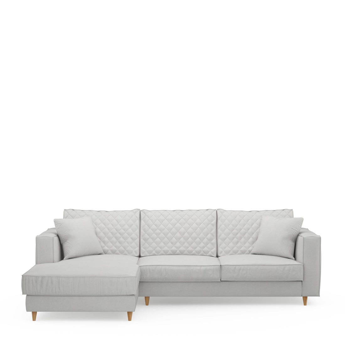 Rivièra Maison - Kendall Sofa With Chaise Longue Left, washed cotton, ash grey - Kleur: Asgrijs