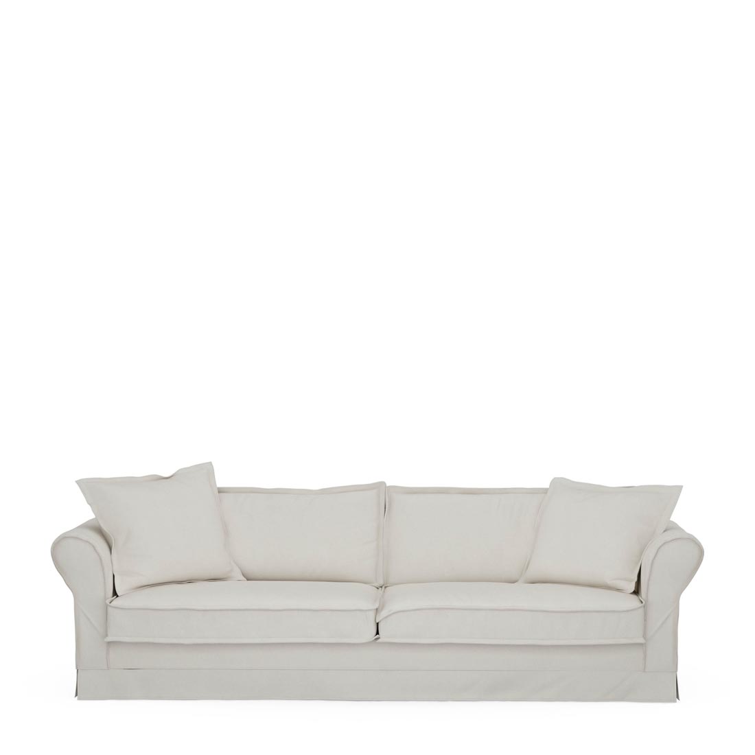 Rivièra Maison - Carlton Sofa 3,5 Seater, oxford weave, alaskan white - Kleur: Alaska Wit