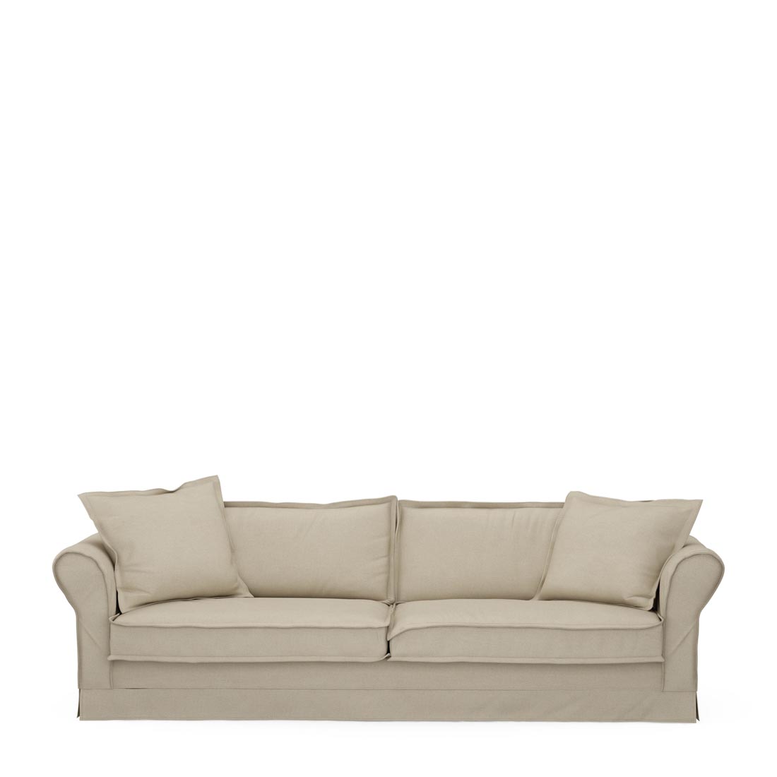 Rivièra Maison - Carlton Sofa 3,5 Seater, oxford weave, flanders flax - Kleur: beige