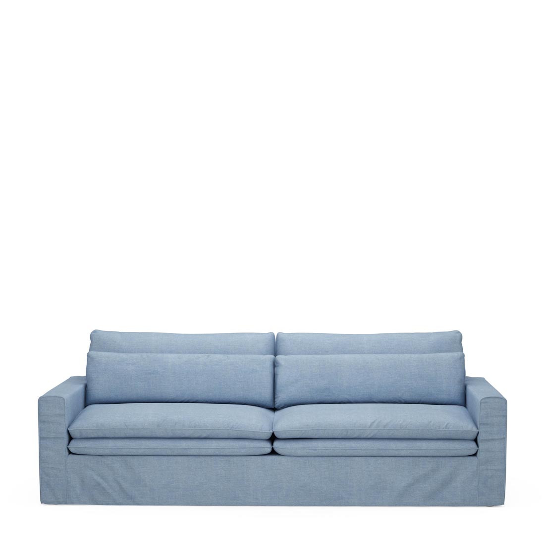 Rivièra Maison - Continental Sofa 3,5 Seater, washed cotton, ice blue - Kleur: Ijs Blauw