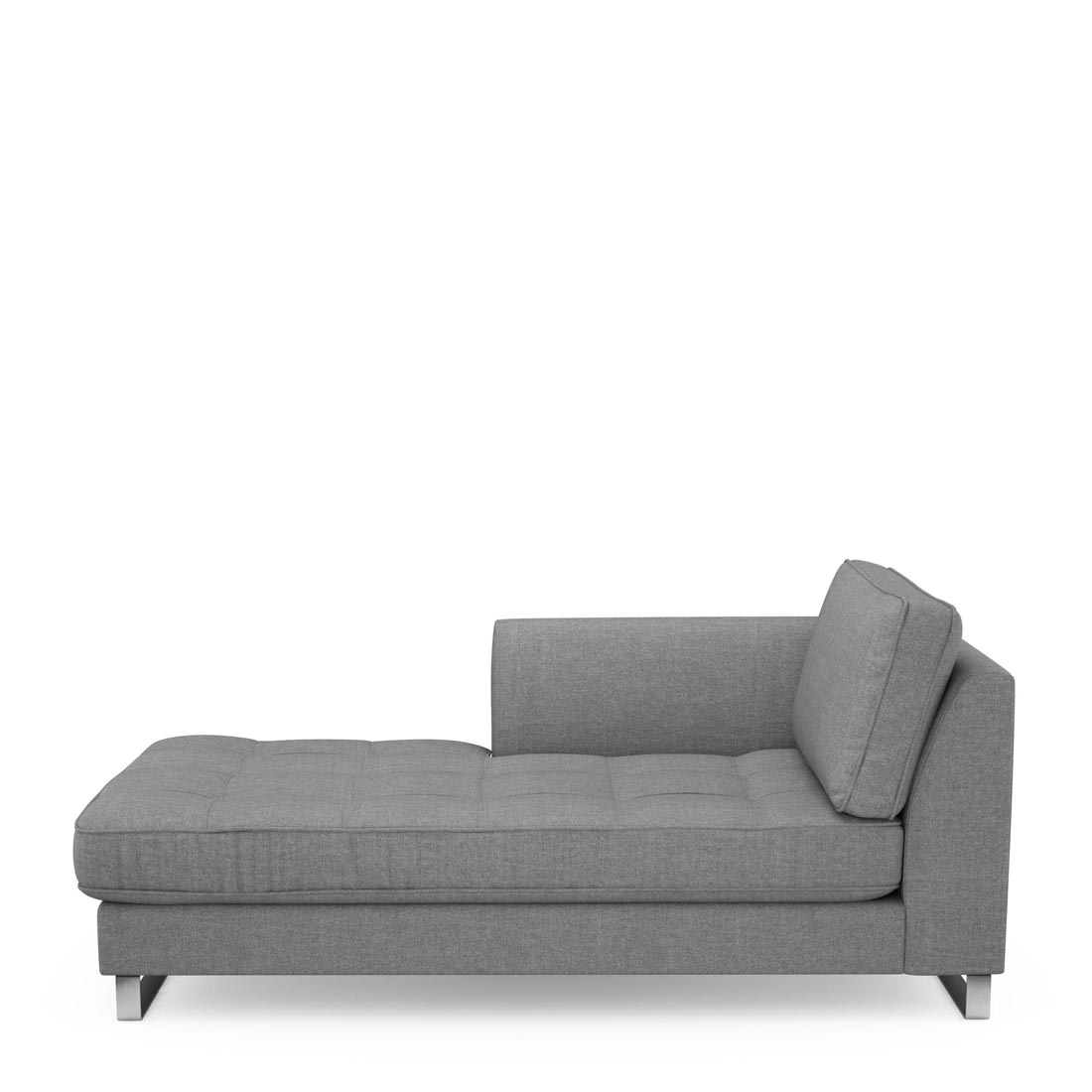 Rivièra Maison - West Houston Chaise Longue Left, washed cotton, grey - Kleur: Grijs