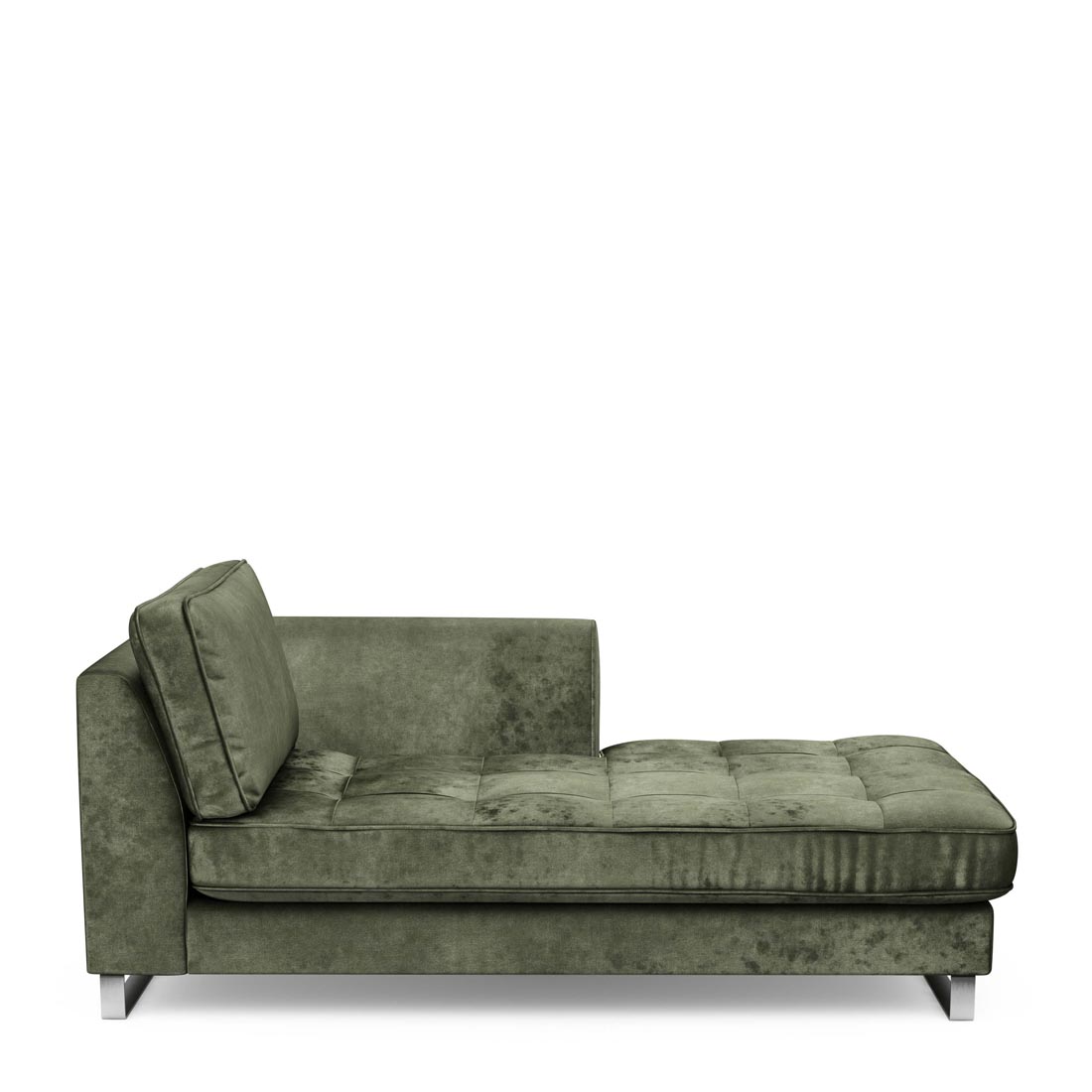 Rivièra Maison - West Houston Chaise Longue Right, velvet, ivy - Kleur: groen