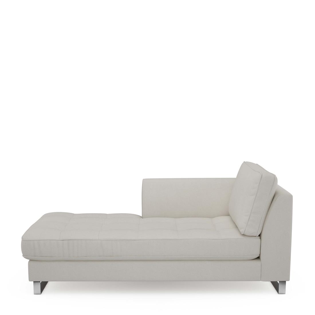 Rivièra Maison - West Houston Chaise Longue Left, oxford weave, alaskan white - Kleur: Alaska Wit