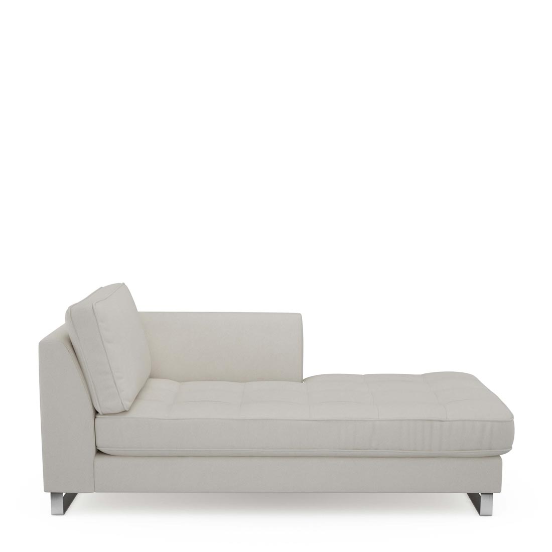 Rivièra Maison - West Houston Chaise Longue Right, oxford weave, alaskan white - Kleur: Alaska Wit