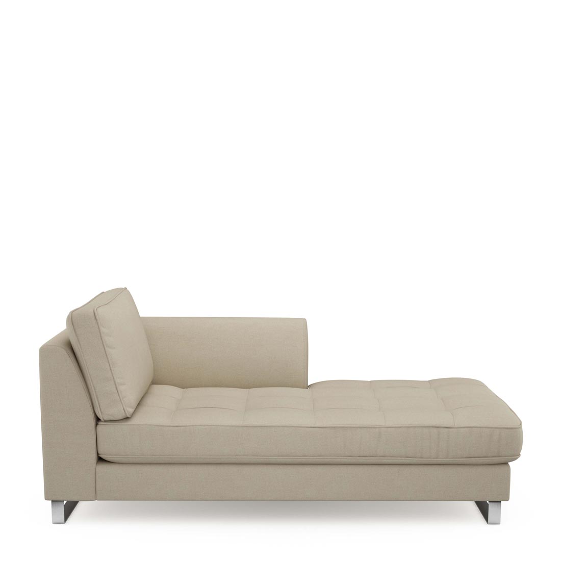 Rivièra Maison - West Houston Chaise Longue Right, oxford weave, flanders flax - Kleur: beige