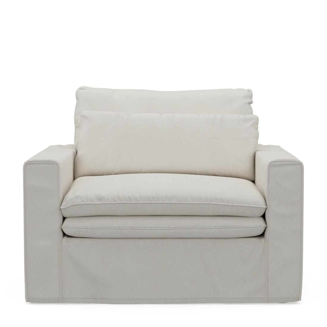 Rivièra Maison - Loveseat Continental, Alaskan White, Oxford Weave - Kleur: Alaska Wit