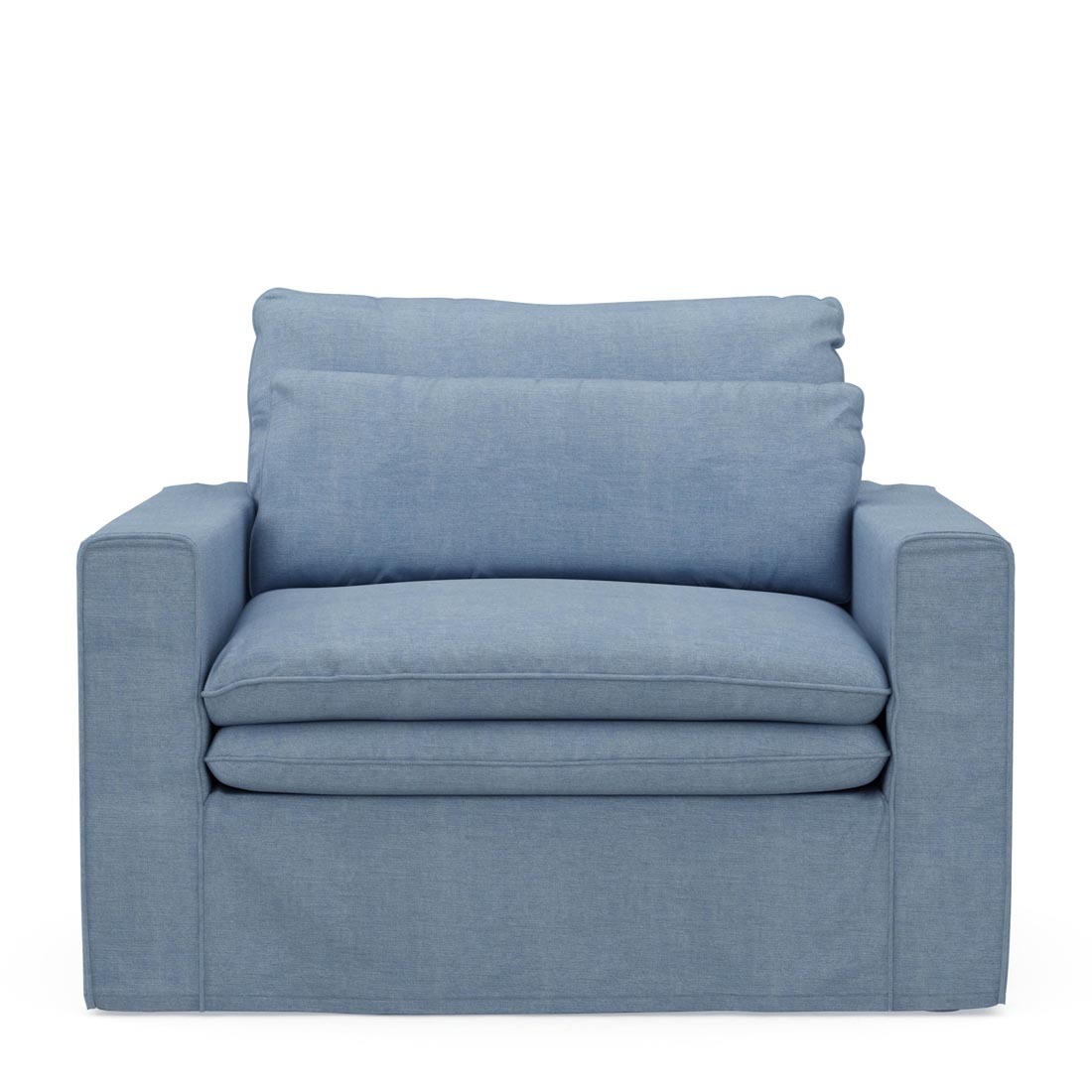 Rivièra Maison - Loveseat Continental, Ice Blue, Washed Cotton - Kleur: Ijs Blauw